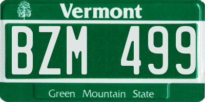 VT license plate BZM499