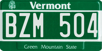 VT license plate BZM504