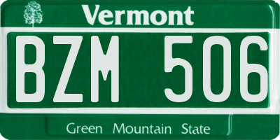 VT license plate BZM506