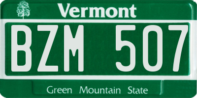 VT license plate BZM507