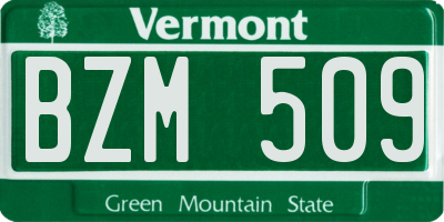 VT license plate BZM509