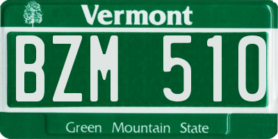 VT license plate BZM510