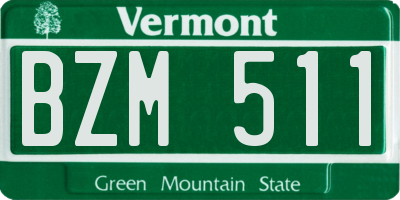 VT license plate BZM511