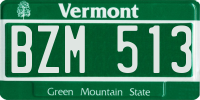 VT license plate BZM513