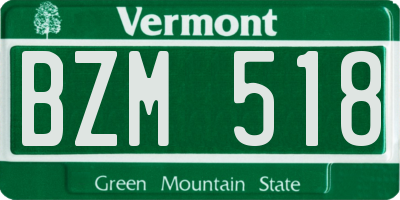 VT license plate BZM518