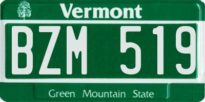 VT license plate BZM519