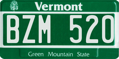 VT license plate BZM520