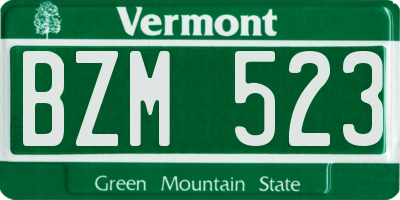 VT license plate BZM523