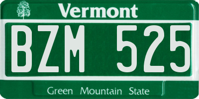 VT license plate BZM525