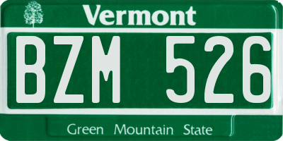 VT license plate BZM526