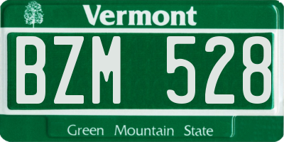 VT license plate BZM528