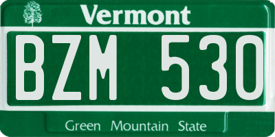 VT license plate BZM530
