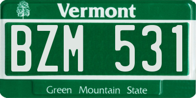 VT license plate BZM531