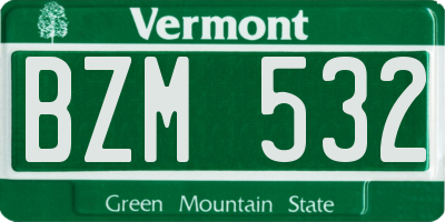 VT license plate BZM532