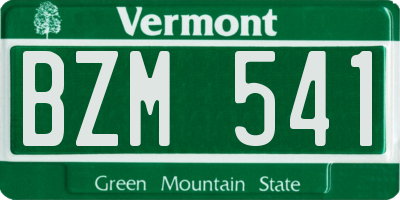 VT license plate BZM541