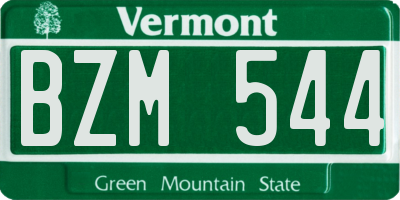 VT license plate BZM544