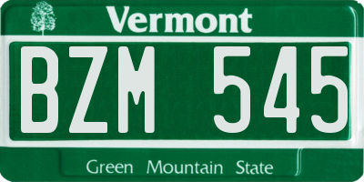 VT license plate BZM545