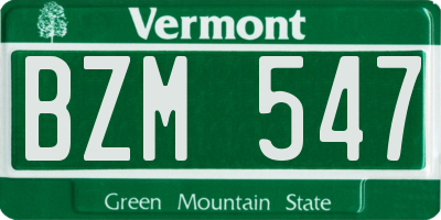 VT license plate BZM547