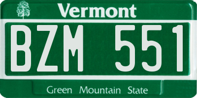VT license plate BZM551