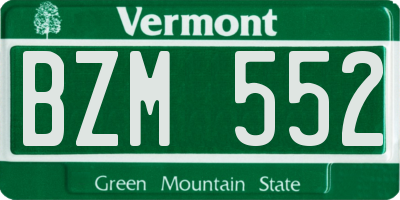 VT license plate BZM552