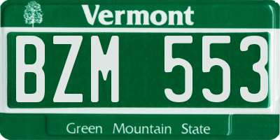VT license plate BZM553