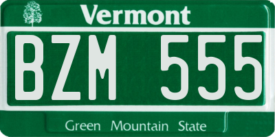 VT license plate BZM555