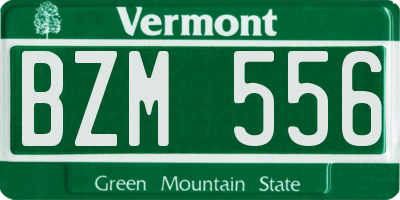 VT license plate BZM556
