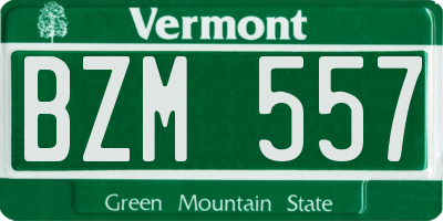 VT license plate BZM557