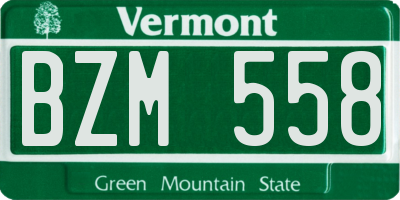 VT license plate BZM558