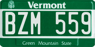VT license plate BZM559