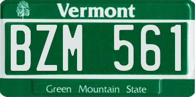 VT license plate BZM561