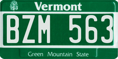 VT license plate BZM563