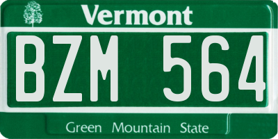 VT license plate BZM564