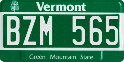 VT license plate BZM565
