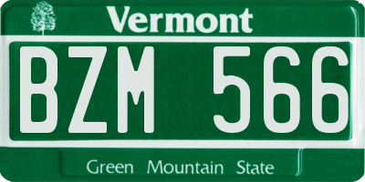 VT license plate BZM566