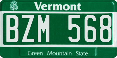 VT license plate BZM568