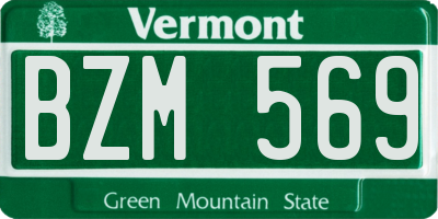 VT license plate BZM569