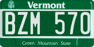 VT license plate BZM570