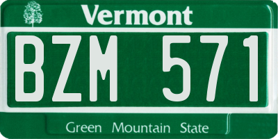 VT license plate BZM571