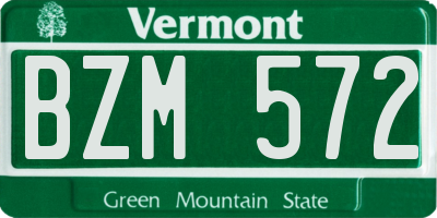 VT license plate BZM572