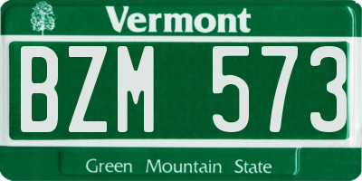 VT license plate BZM573