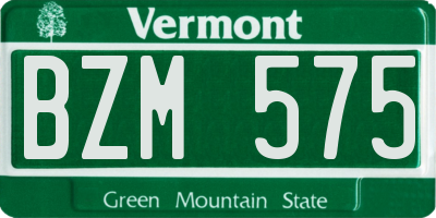 VT license plate BZM575