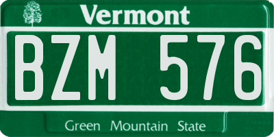 VT license plate BZM576