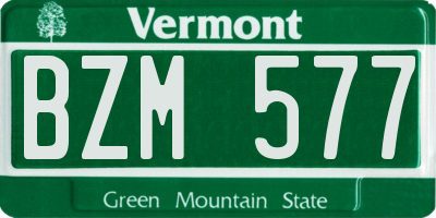 VT license plate BZM577