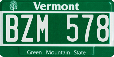 VT license plate BZM578