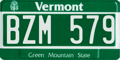 VT license plate BZM579