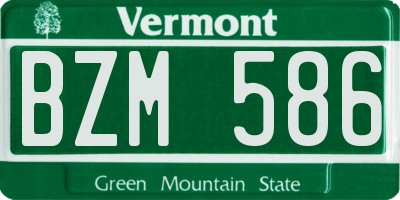 VT license plate BZM586