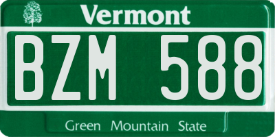 VT license plate BZM588