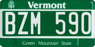 VT license plate BZM590