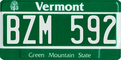 VT license plate BZM592
